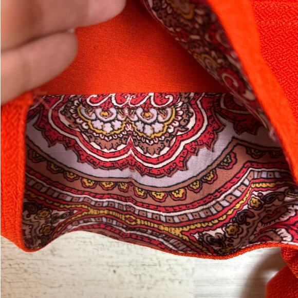 Free People womens size small Paisley Pop Tank orange boho summer top crop tie - Picture 8 of 8
